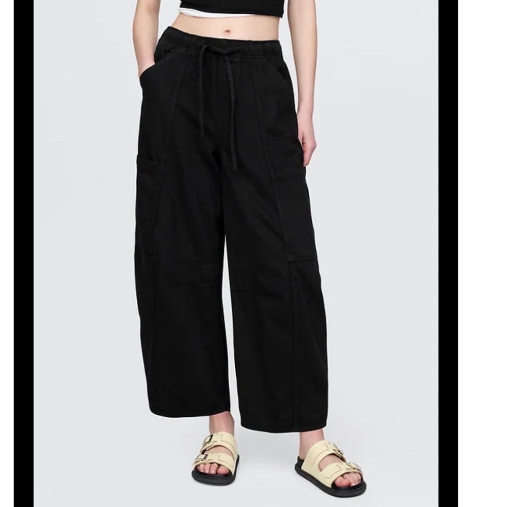 GAP Black Wide-Leg Cargo Trousers